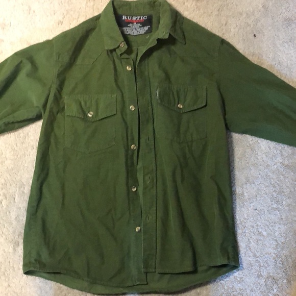 Western Dark Green Button Down Top M - Picture 5 of 9